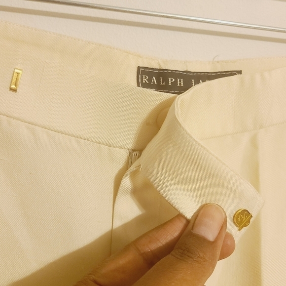 Ralph Lauren Black Label | Women's Vintage Silk Slacks or Trousers (Size 2) - Picture 7 of 15